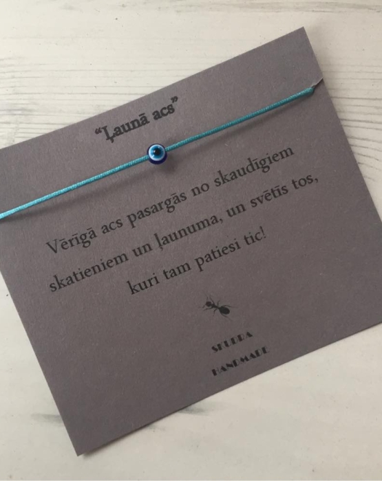 Veiksmes aproce ''Ļaunā acs'' zila